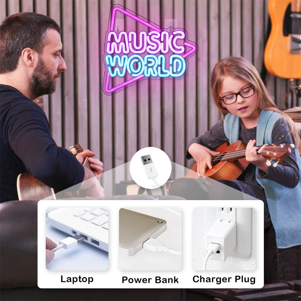 MUSIC WORLD – Triangle – néon LED (5 V USB)