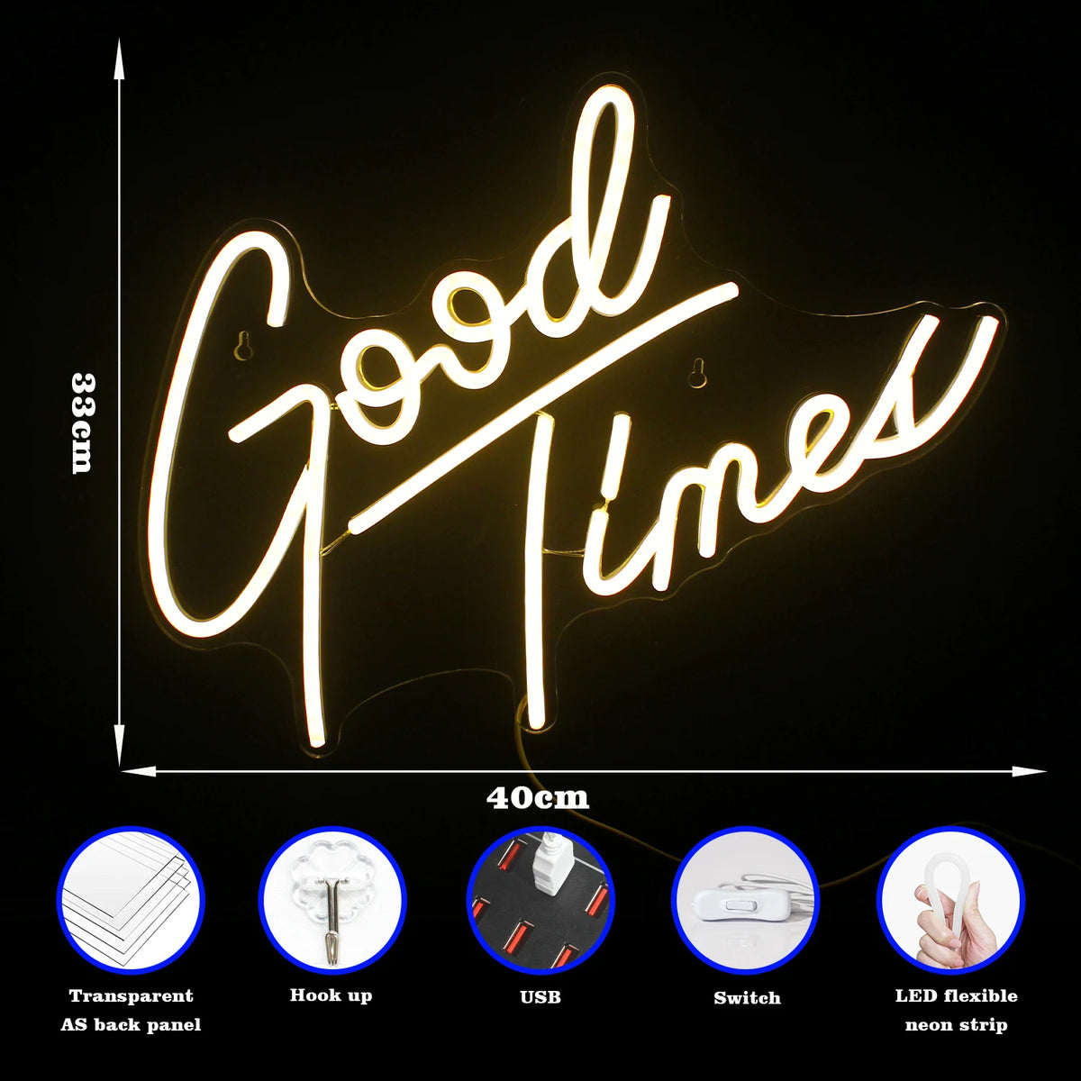 Good Times 5V Mini USB LED Neon-skilt - Budgetvenlig