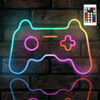 Et levende LED-neonskilt designet til gaming-entusiaster.
