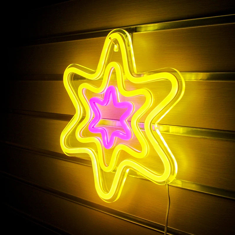 Hexagonális csillag 5V USB LED fényreklám - Költséghatékony