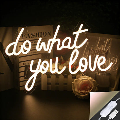 Do What You Love 5V Mini USB  LED Neon Sign - Budget Friendly