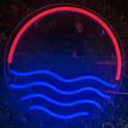 Zonsondergang en zee – LED-neonbord (5 V USB)