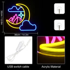 Moon Cloud 5V Mini USB LED neonový nápis – cenově dostupný