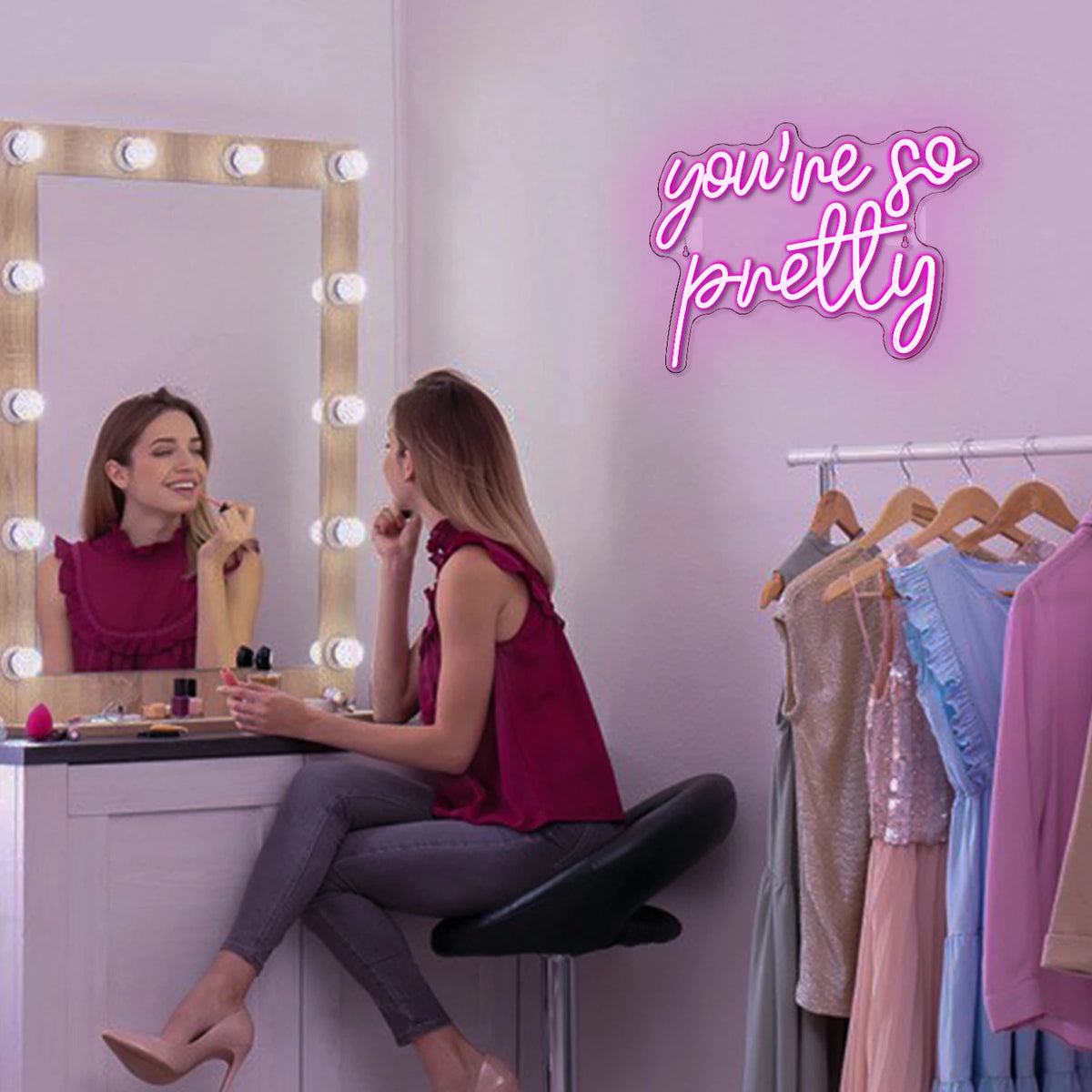 You’re so pretty – светеща реклама от LED неон (5 V USB)