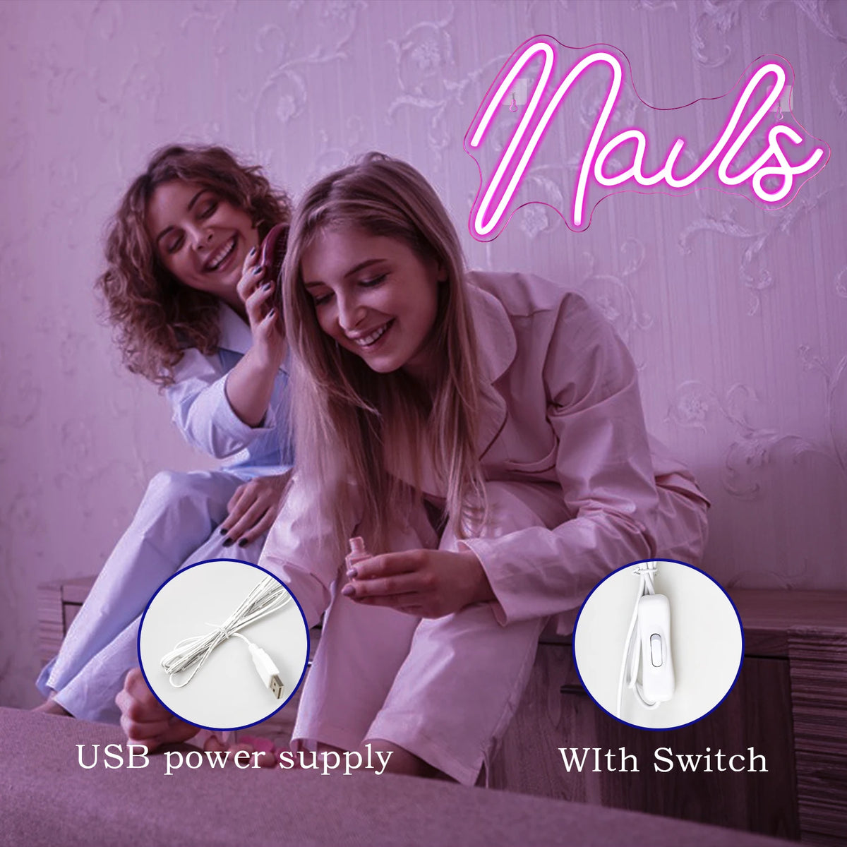 Nails – néon LED (5 V USB)