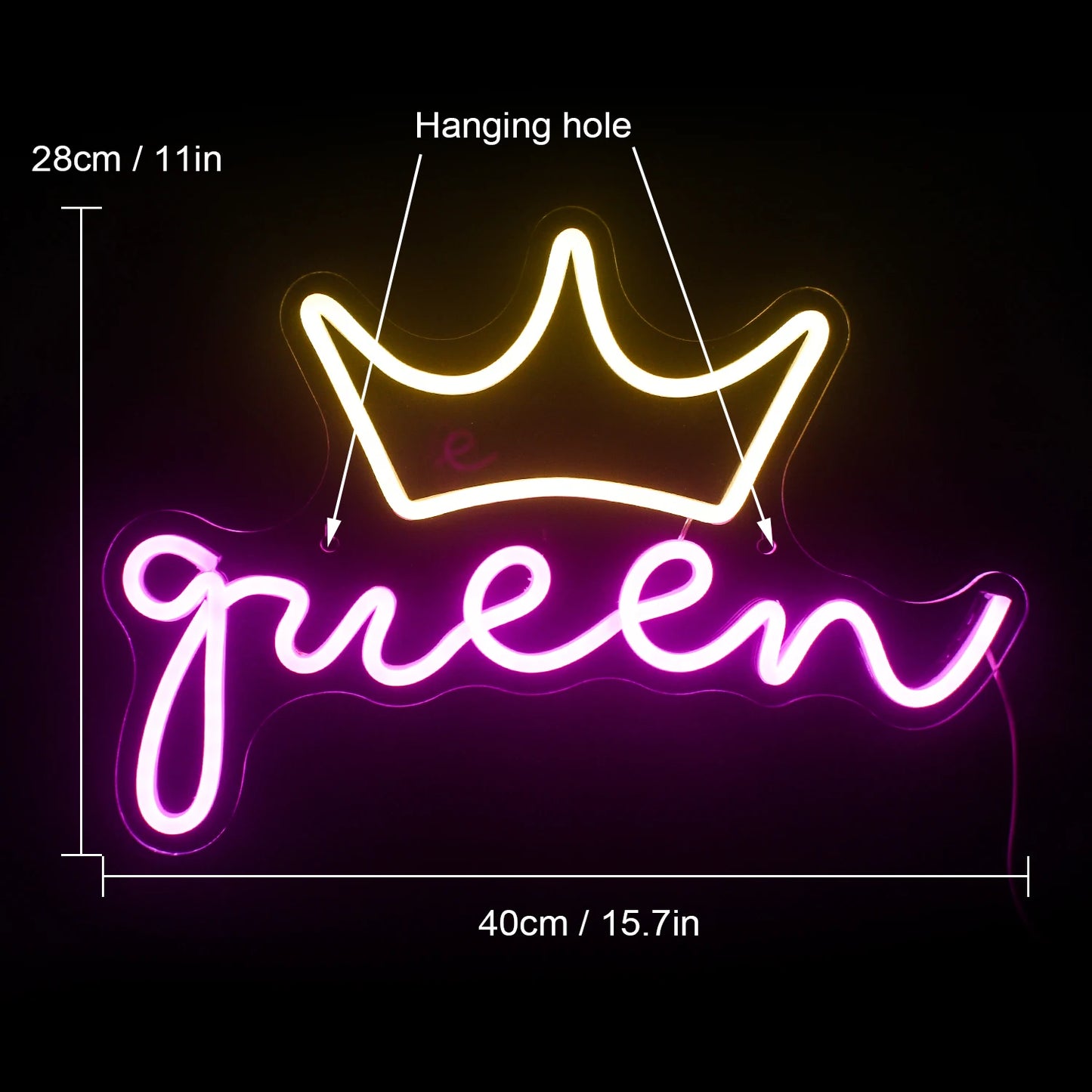 Queen 5V Mini USB LED Neon Sign - Budget Friendly