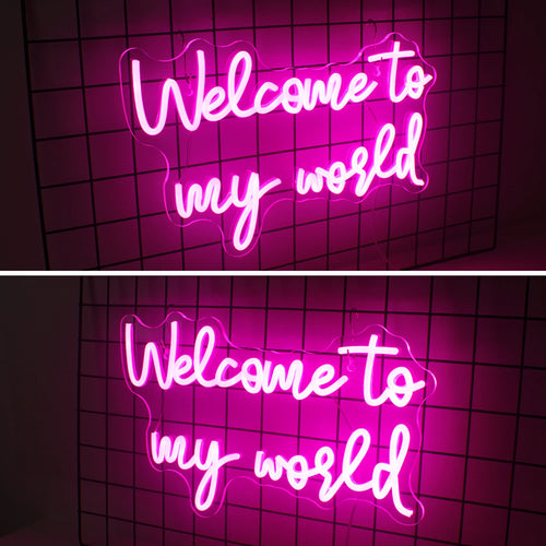 Welcome to my world – επιγραφή LED νέον (5 V USB)