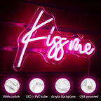 Kiss Me – LED-lysskilt (5 V USB)