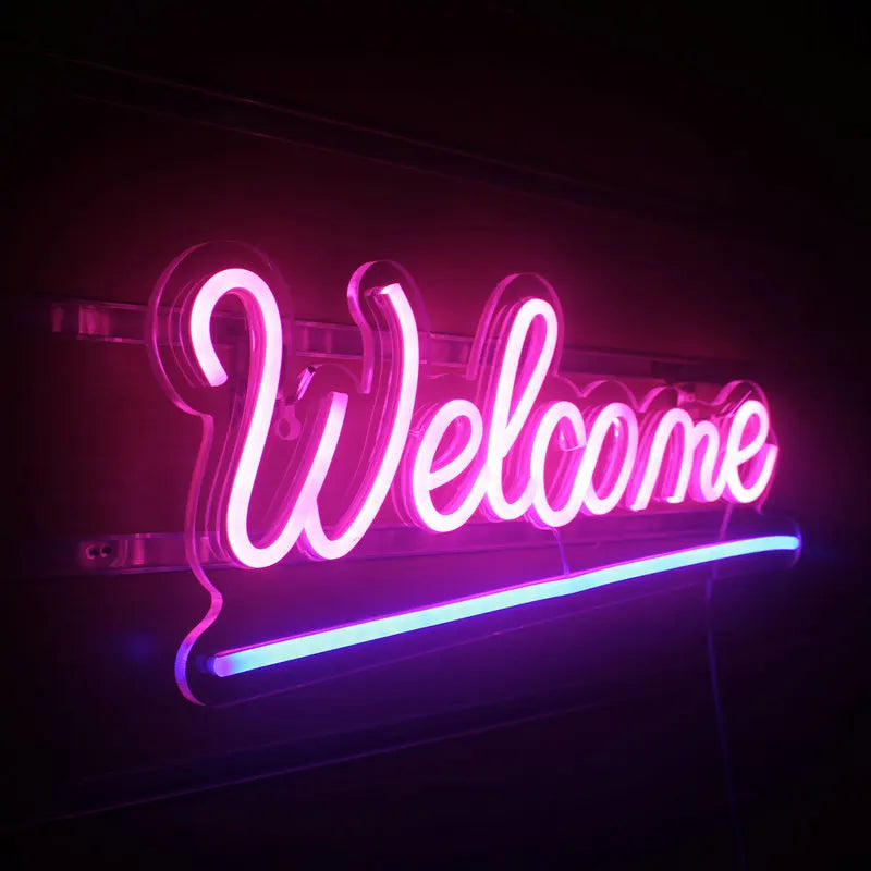 Semn Neon LED USB 5V "Welcome" - Economic
