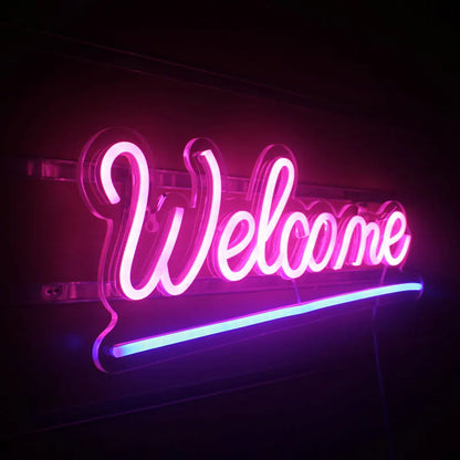 Semn Neon LED USB 5V "Welcome" - Economic