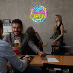 Yes We're Open – Cadre rond – enseigne néon LED (5 V USB)
