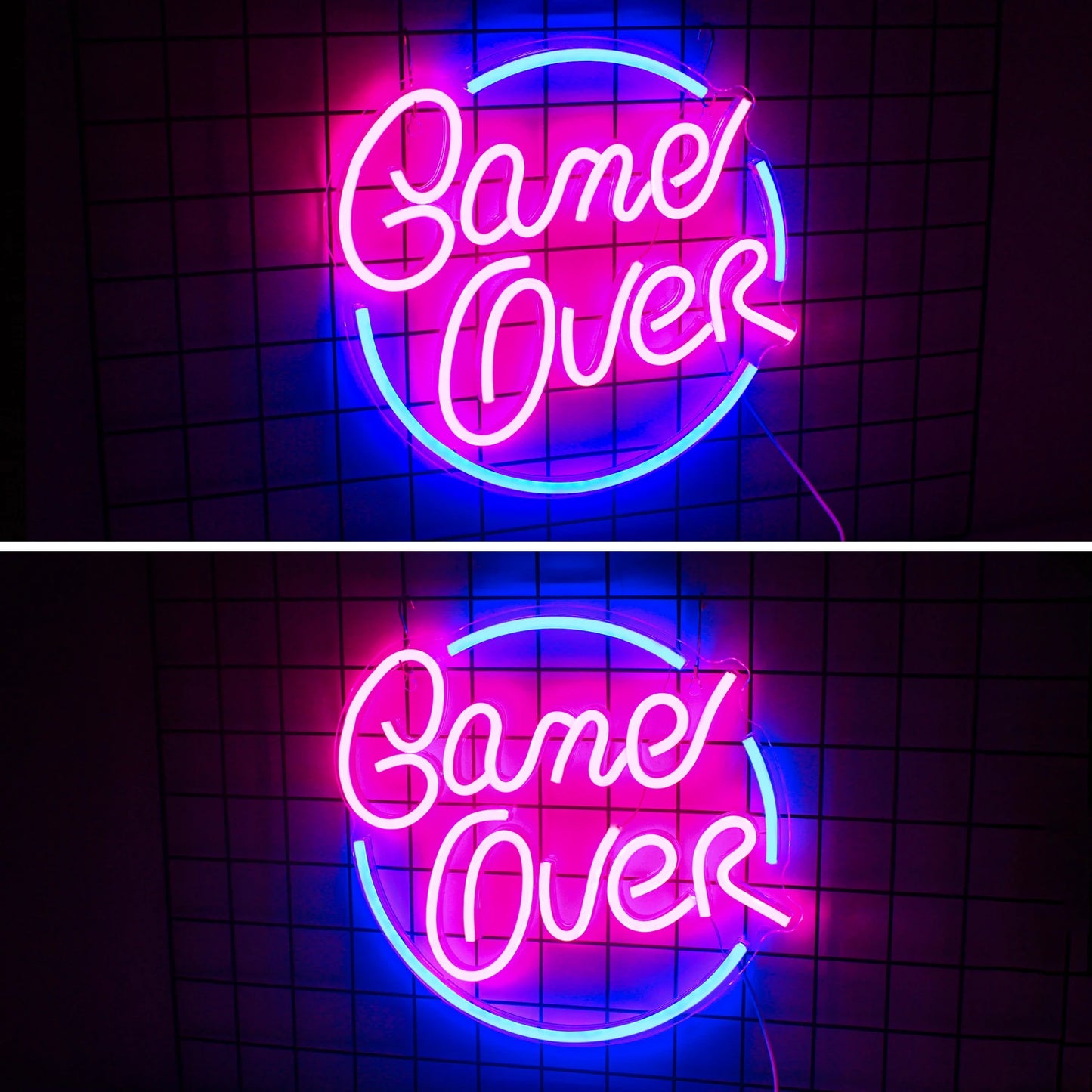 Game Over 5V Mini USB LED Neon Sign - Budget Friendly