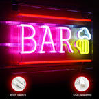 BAR – Söröskorsó és vízszintes keret – LED-neon fényreklám (5 V USB)