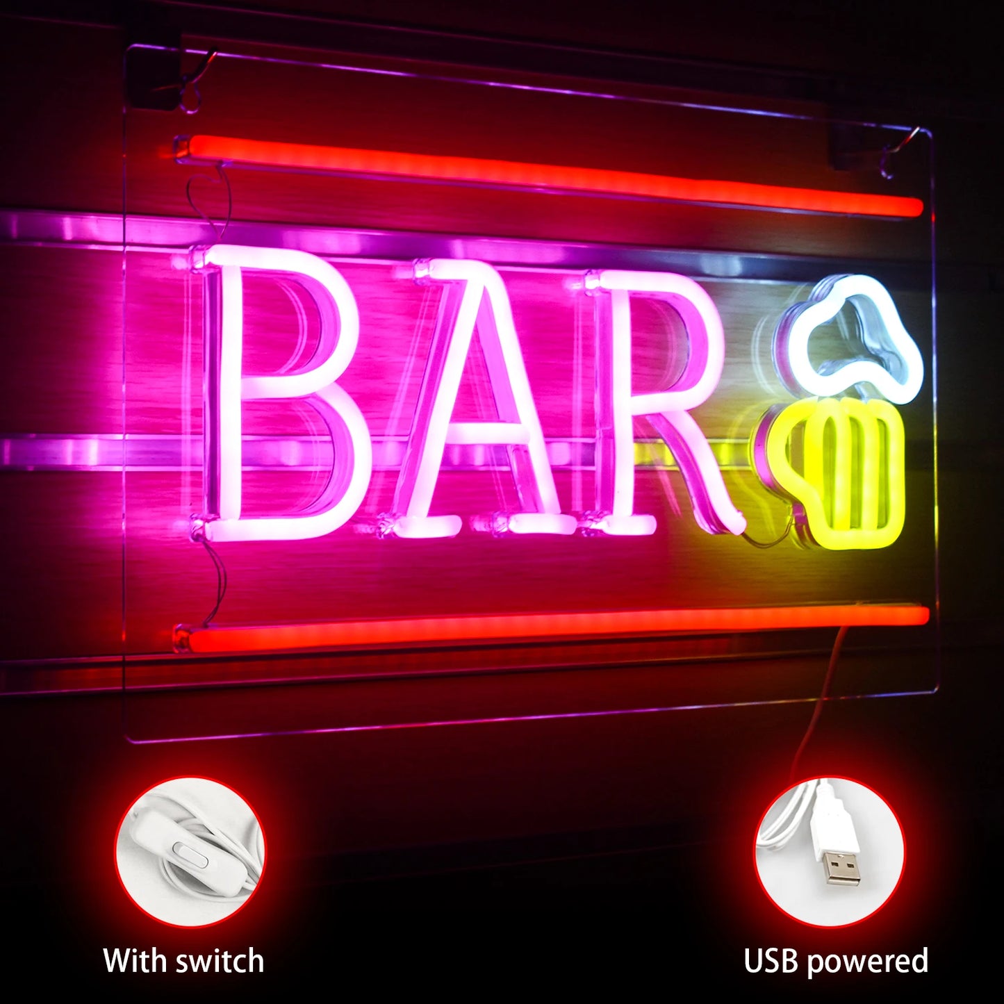 Bar 5V Mini USB  LED Neon Sign - Budget Friendly