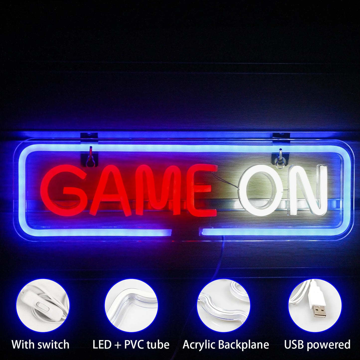 Gamer On 5V Mini USB LED Neon Sign - Budget Friendly – The Art Neon