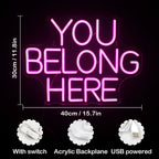 You Belong Here – LED неонова табела (5 V USB)