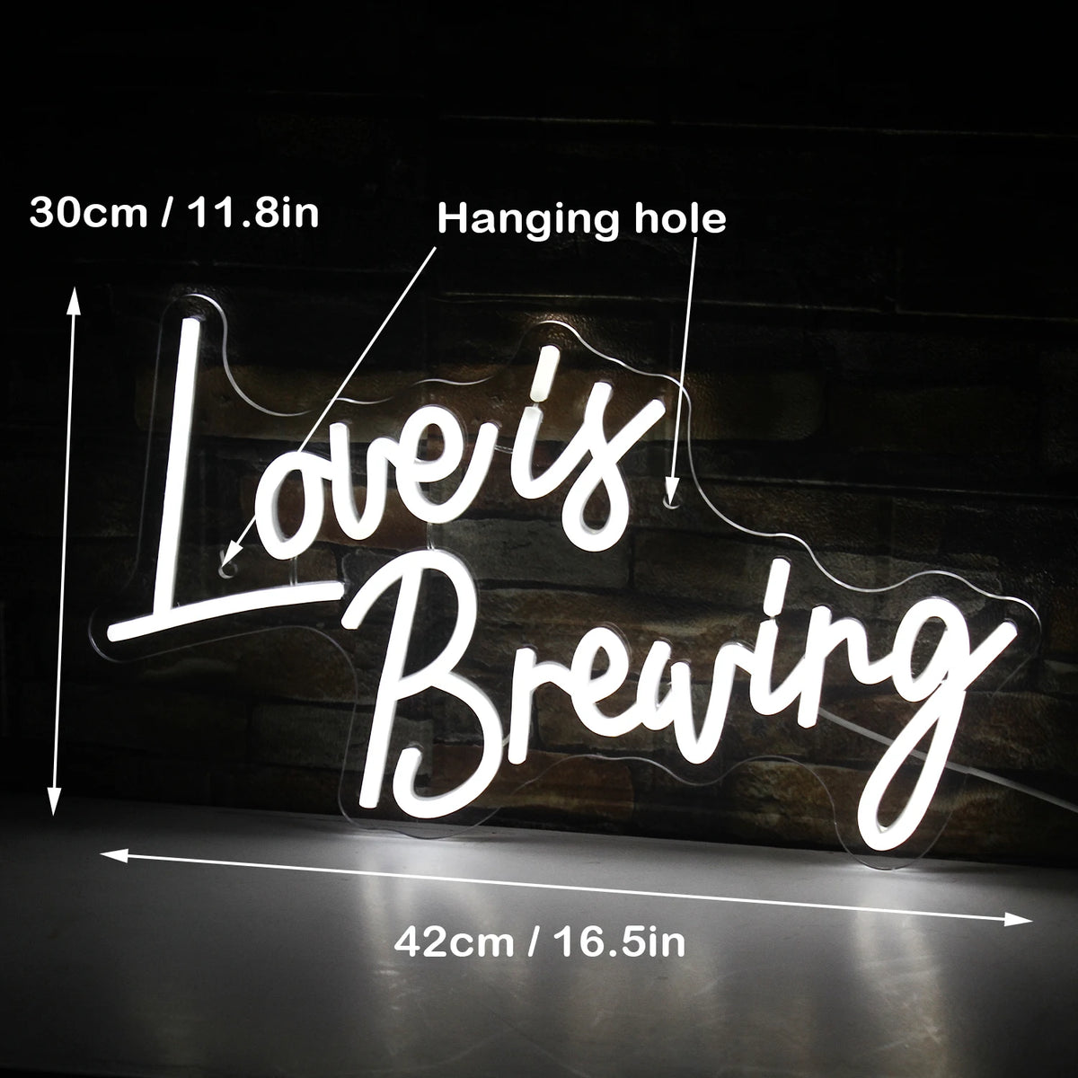 Love Is Brewing – LED-neoonsilt (5 V USB)