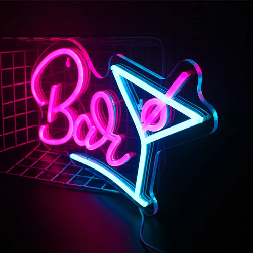 Bar – Verre à cocktail – enseigne néon LED (5 V USB)