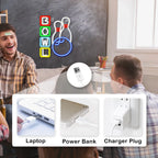 BOWL – Кегли и топка за боулинг – светеща реклама от LED неон (5 V USB)