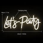 Let's Party – semn luminos neon LED (5 V USB)