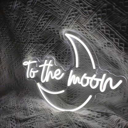 To The Moon 5V Mini USB LED Neon Sign - Budget Friendly