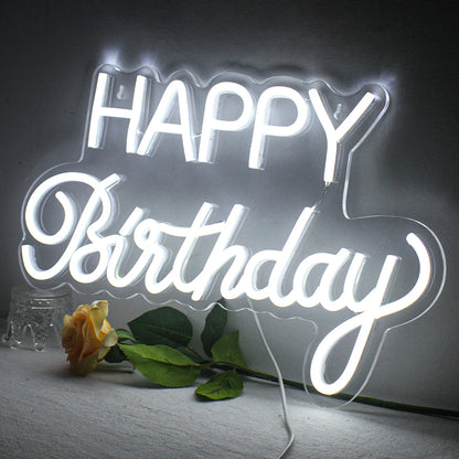 Happy Birthday 5V Mini USB LED Neon Sign - Budget Friendly