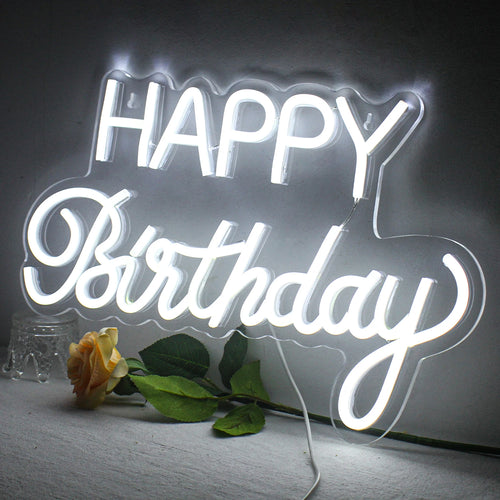 Happy Birthday – LED neoninė iškaba (5 V USB)