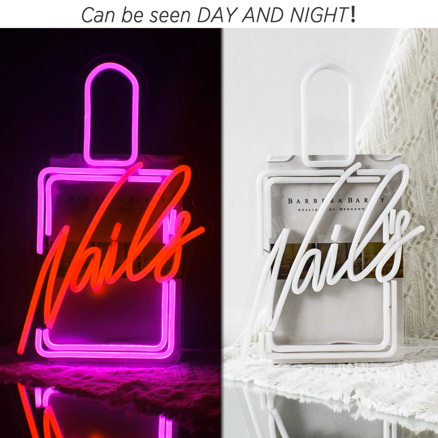 Nails 5V Mini USB LED Neon Sign - Budget Friendly