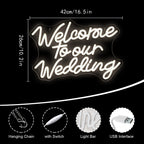 Welcome to our Wedding – LED neoninė iškaba (5 V USB)