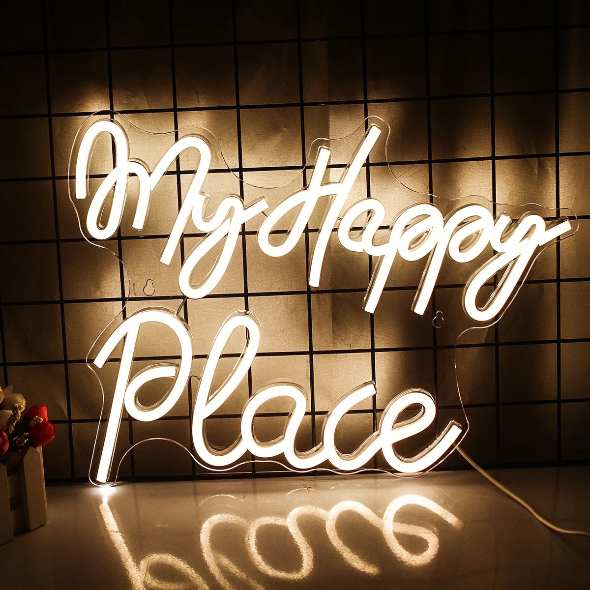 Neonový nápis My Happy Place 5V Mini USB LED – cenově dostupný