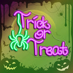 Trick or Treat – Pók – LED-neon felirat (5 V USB)