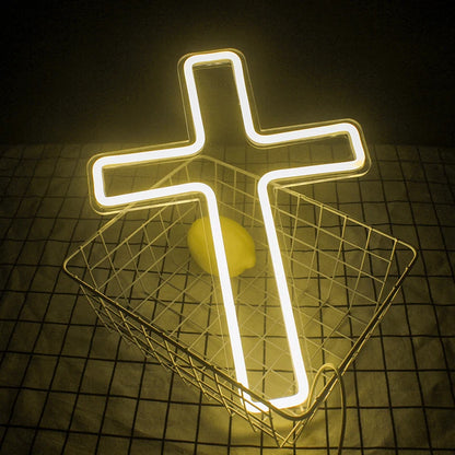 Cross 5V Mini USB LED Neon Sign - Budget Friendly