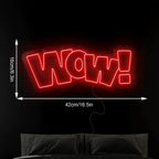 WOW – Koomiksipahvak – uus kujundus – LED-neoonsilt (5 V USB)