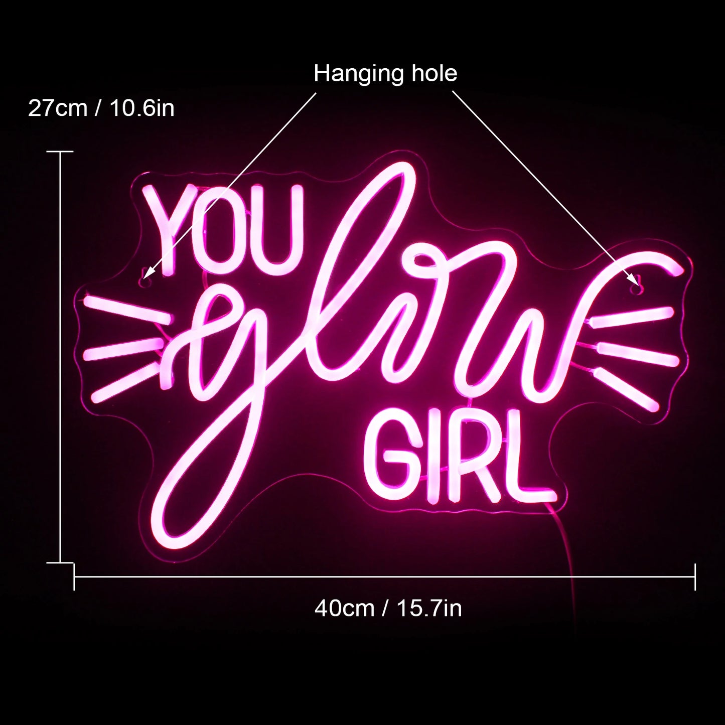 You Glow Girl 5V Mini USB  LED Neon Sign - Budget-Friendly