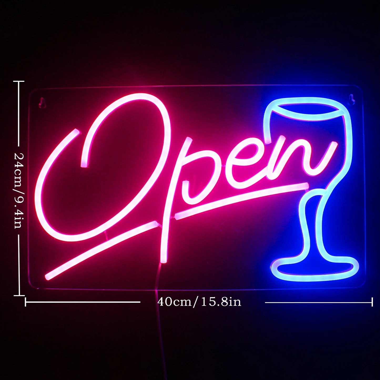 Open Wine Glass 5V Mini USB LED Neon Sign - Budget Friendly