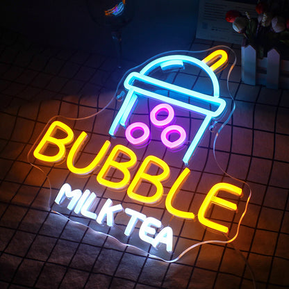 Bubble Milk Tea 5V USB LED světelný nápis - Cenově Dostupný