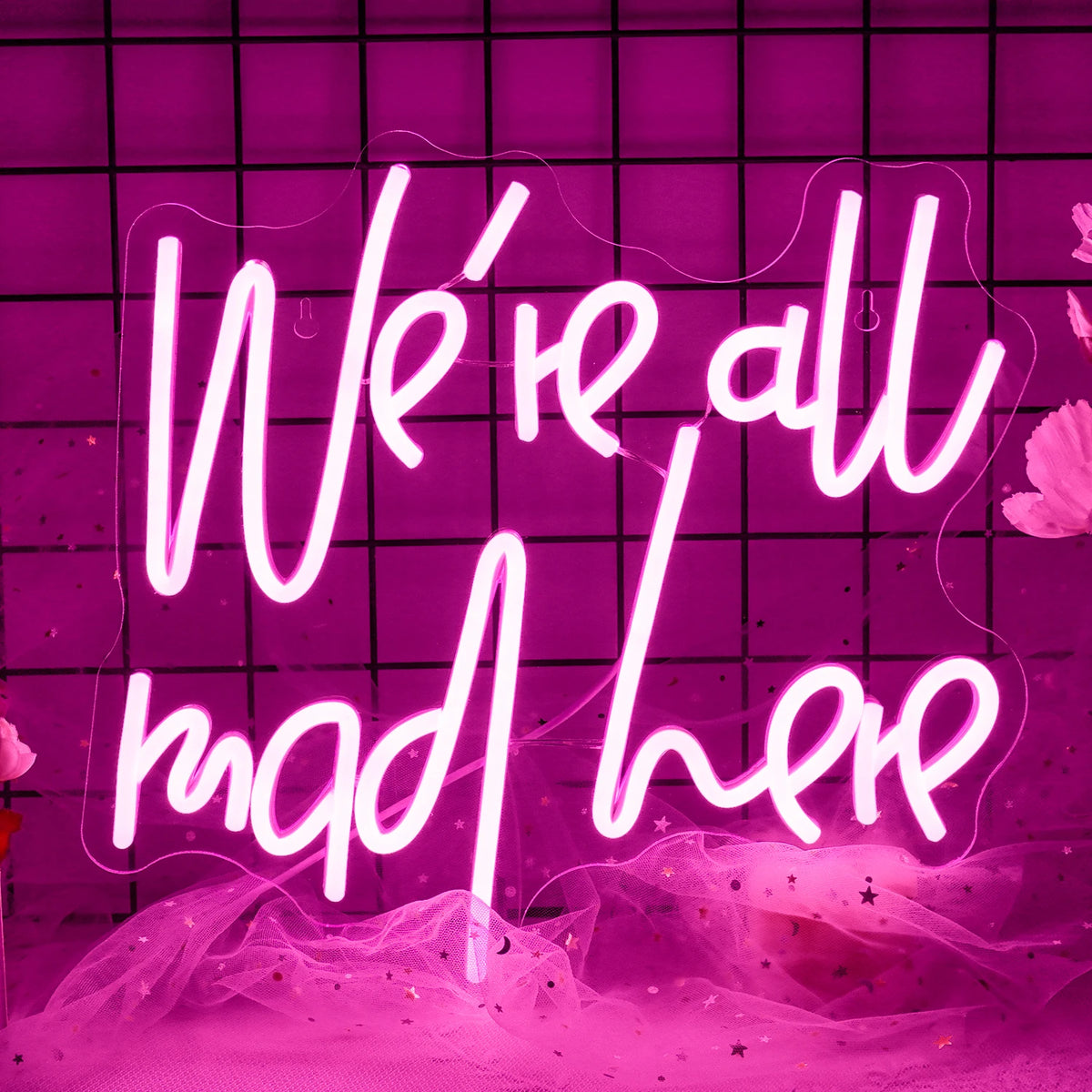 We're All Mad Here – néon LED (5 V USB)