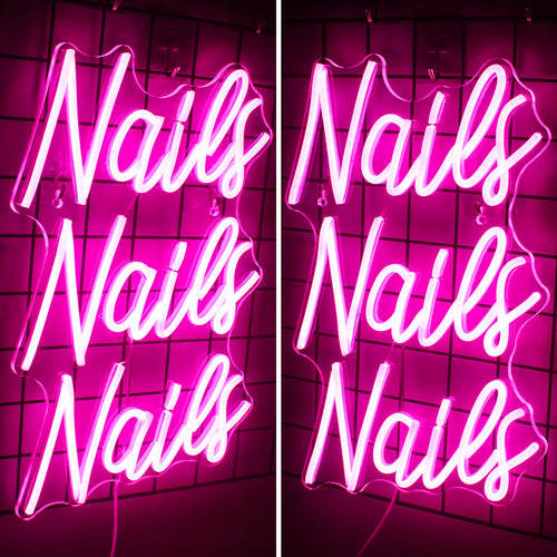 Nails Nails Nails – neon reklamowy LED (5 V USB)