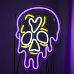 Purple Skull 5V USB LED Neon Sign - Budget Friendly