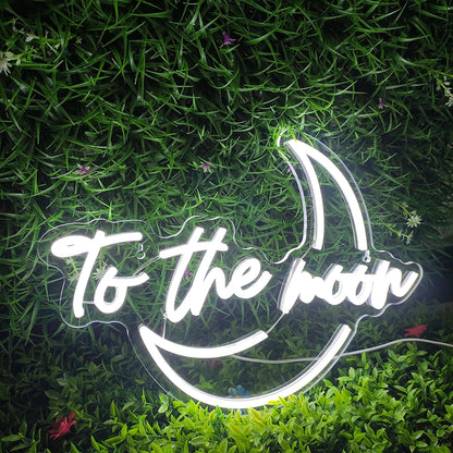 To The Moon 5V Mini USB LED Neon Sign - Budget Friendly