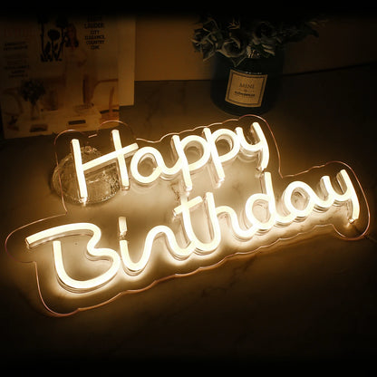 Happy Birthday 5V Mini USB LED Neon Sign - Budget Friendly