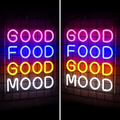 Good Food Good Mood 5V Mini USB LED Neon Sign - Budget Friendly