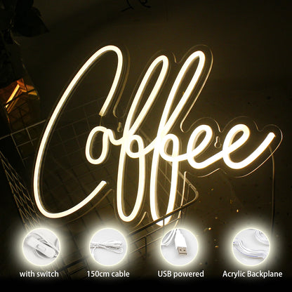 Coffee 5V Mini USB LED Neon Sign - Budget Friendly