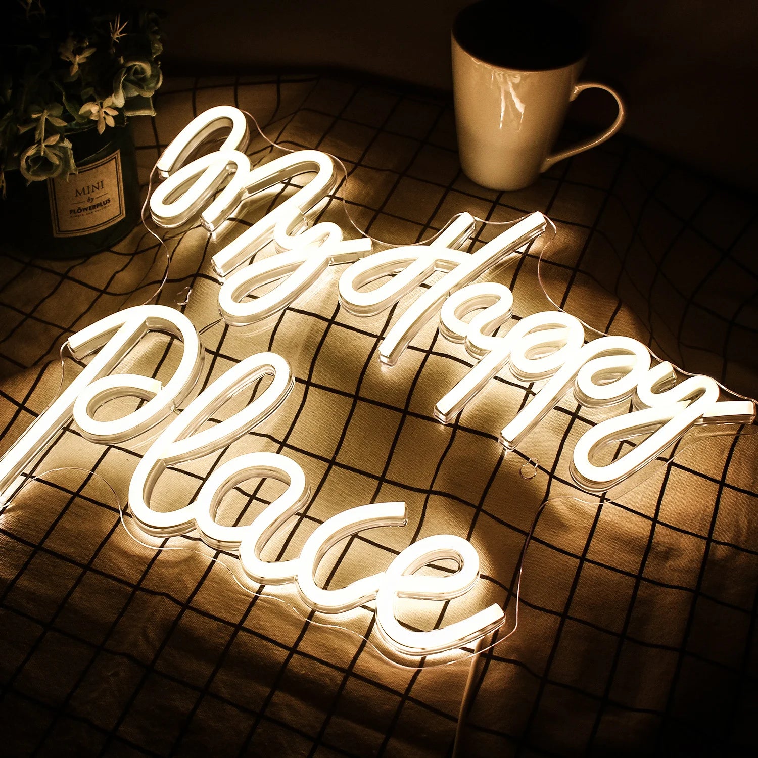 My Happy Place 5V Mini USB LED Neon Sign - Budget Friendly