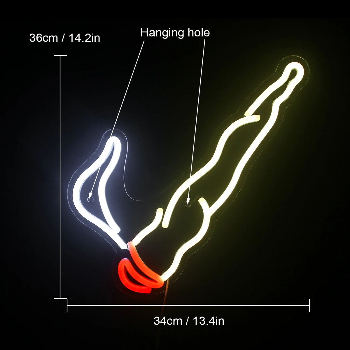 Rookmotief – LED-neonbord (5 V USB)