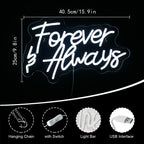 Forever & Always – semn luminos neon LED (5 V USB)