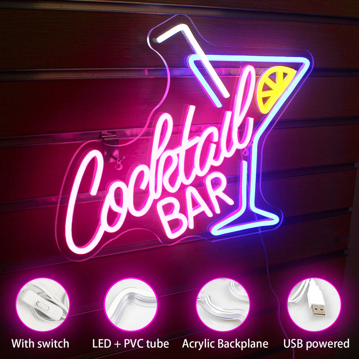 Panou LED USB 5V Cocktail Bar - Accesibil Bugetului