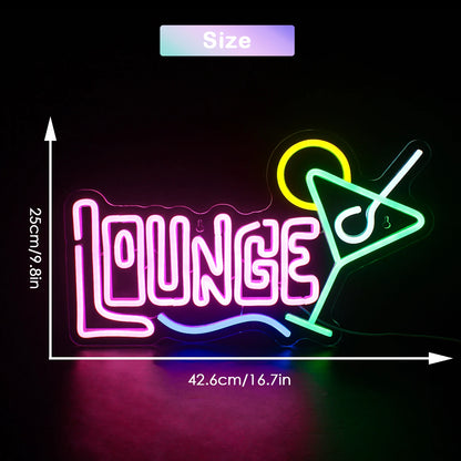 Cocktails Lounge 5V Mini USB LED Neon Sign - Budget Friendly