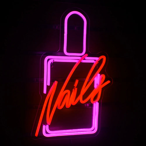Nails – Nagų lako buteliukas – LED neoninė reklama (5 V USB)