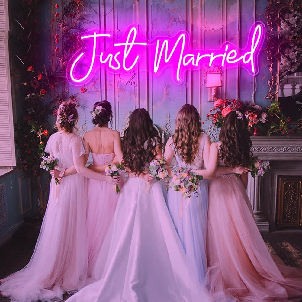 Just Married Wedding – néon LED (5 V USB)